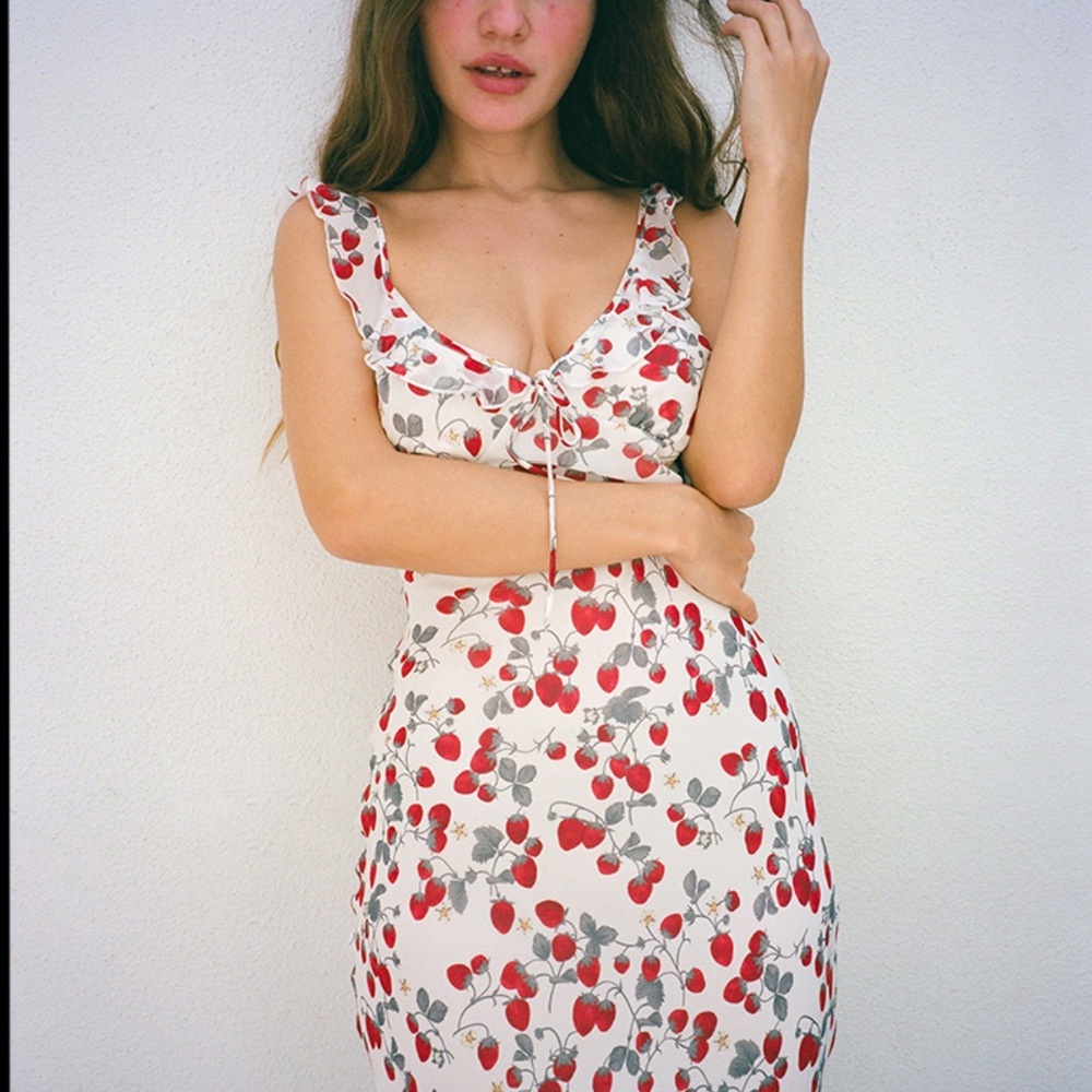 Realisation Par Heidi dress in Fraise White and Red Floral Maxi Dress